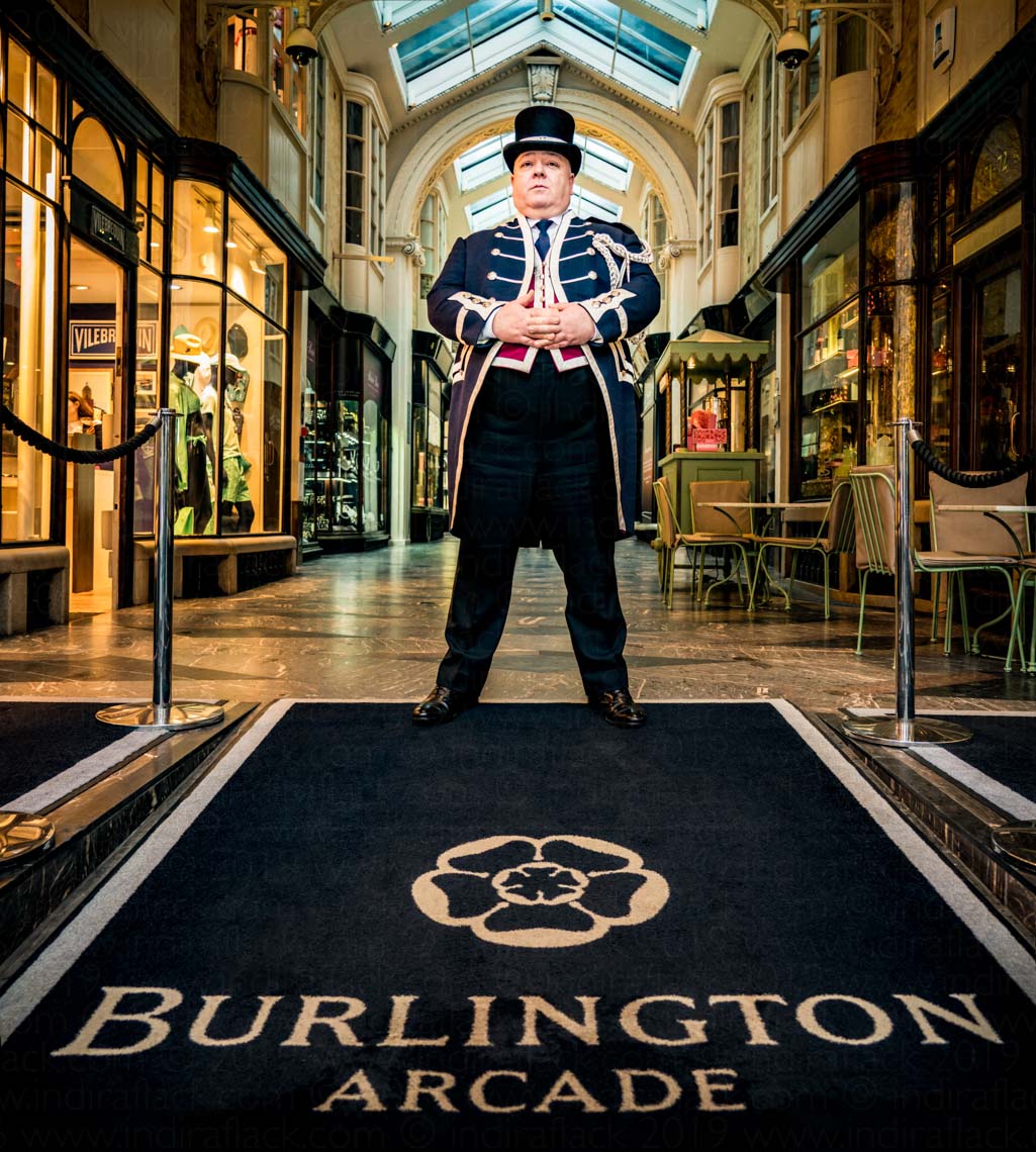 Burlington Arcade portrait taken for Mayfair Times by Indira Flack Photography 