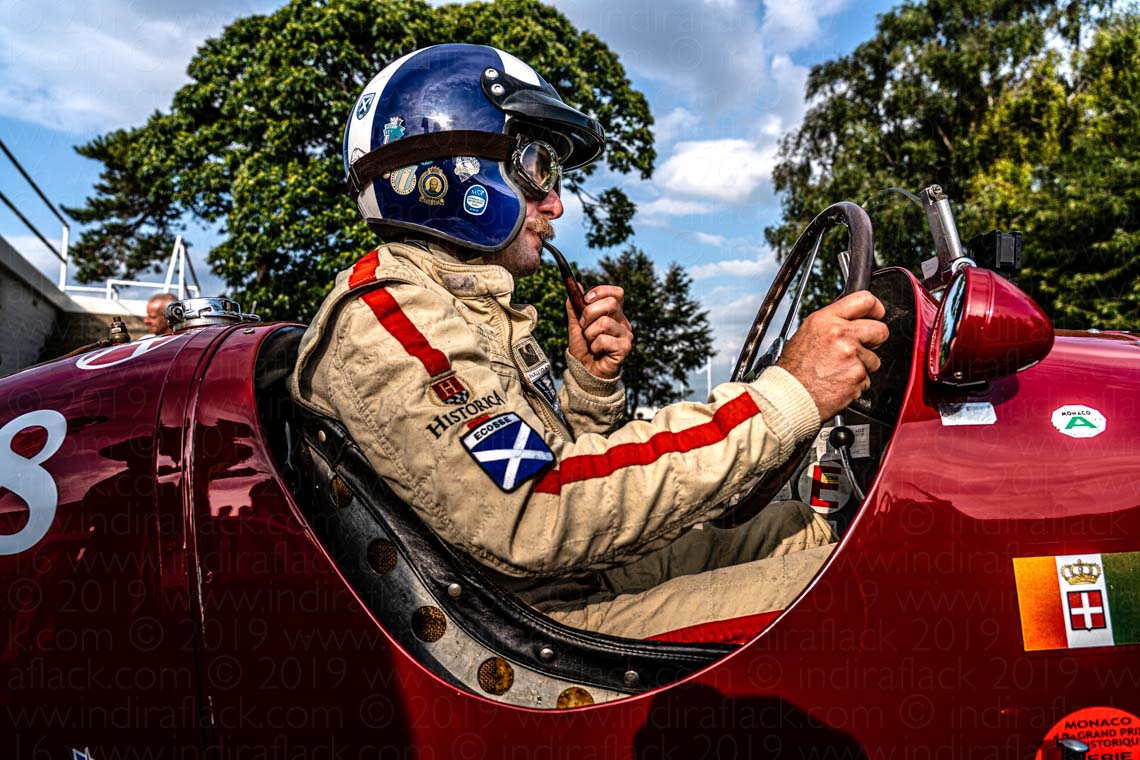 Goodwood Revival 2021, Ewen Sergison in an Alta 61 IS, photographed by Indira Flack portrait photographer