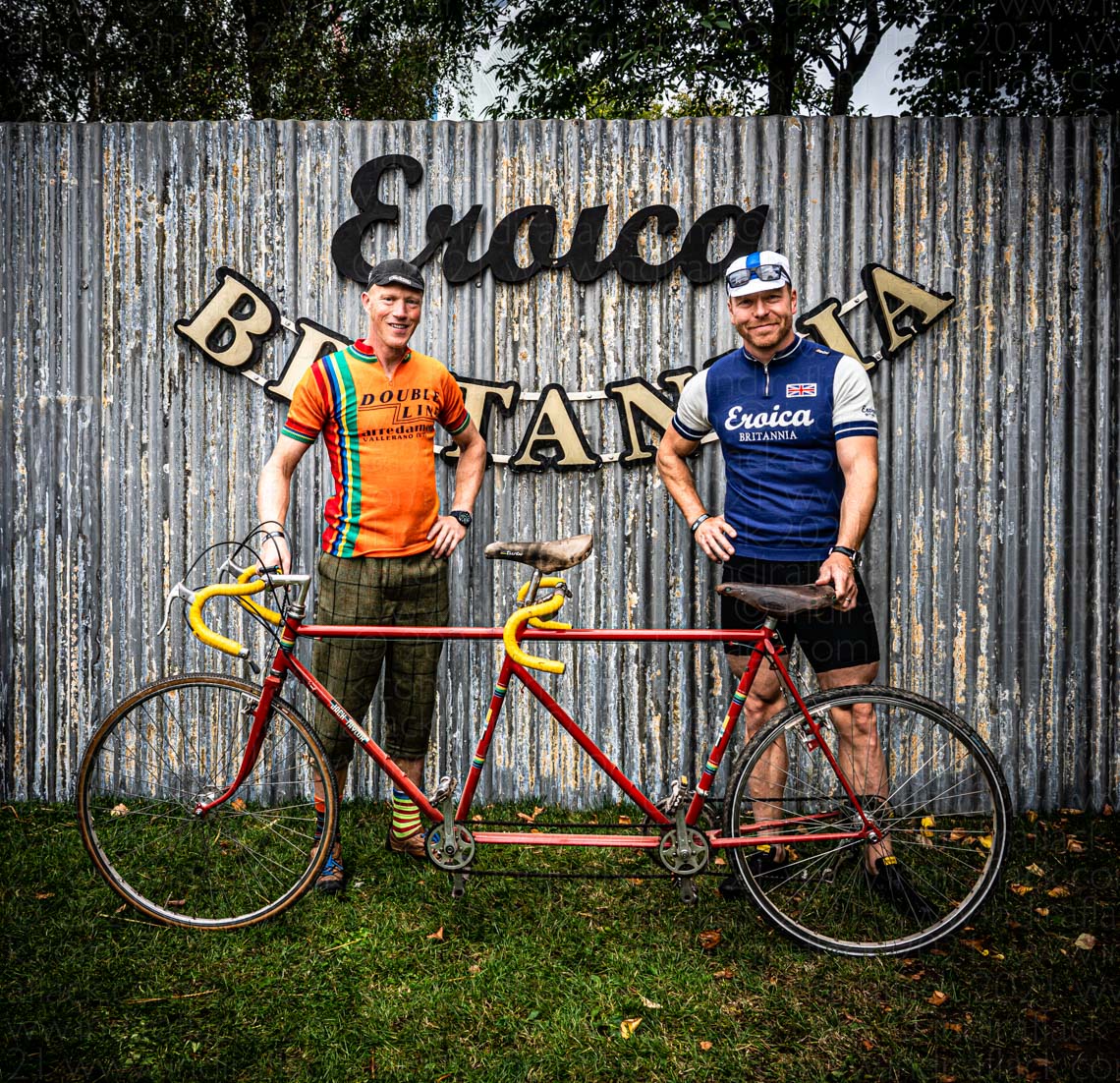 Eroica Britannia Vintage Tandem with Sir Chris Hoy photographed at Goodwood Revival 2021 by Indira Flack portrait photographer