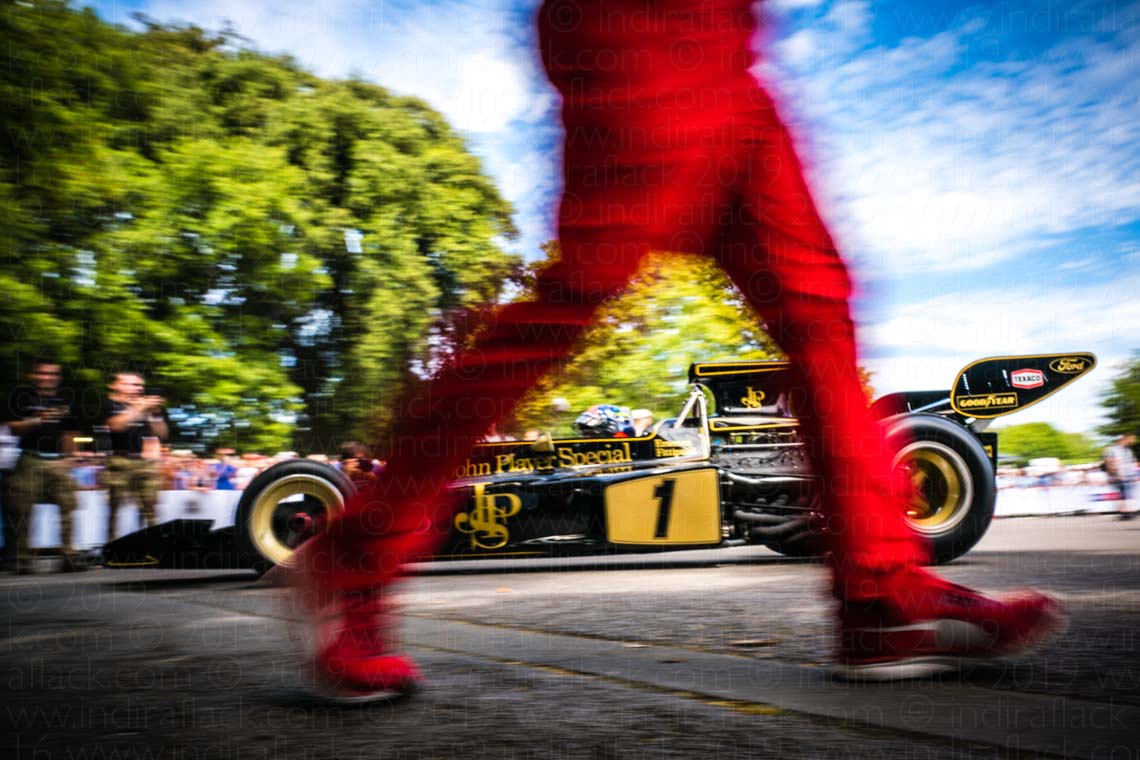 Through Ferrari legs at Goodwood Festival of Speed captured by Indira Flack Photography