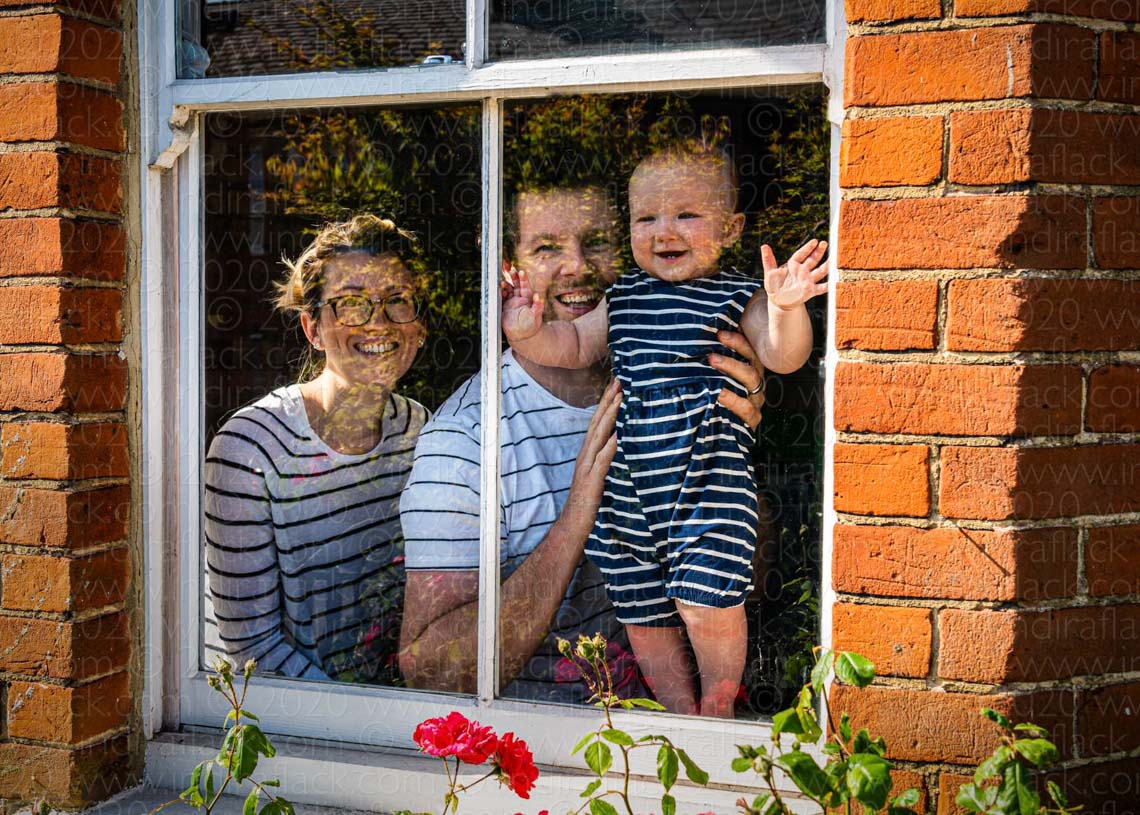 Andi, Polly & Emilia neighbours in lockdown portrait taken by Indira Flack portrait photographer