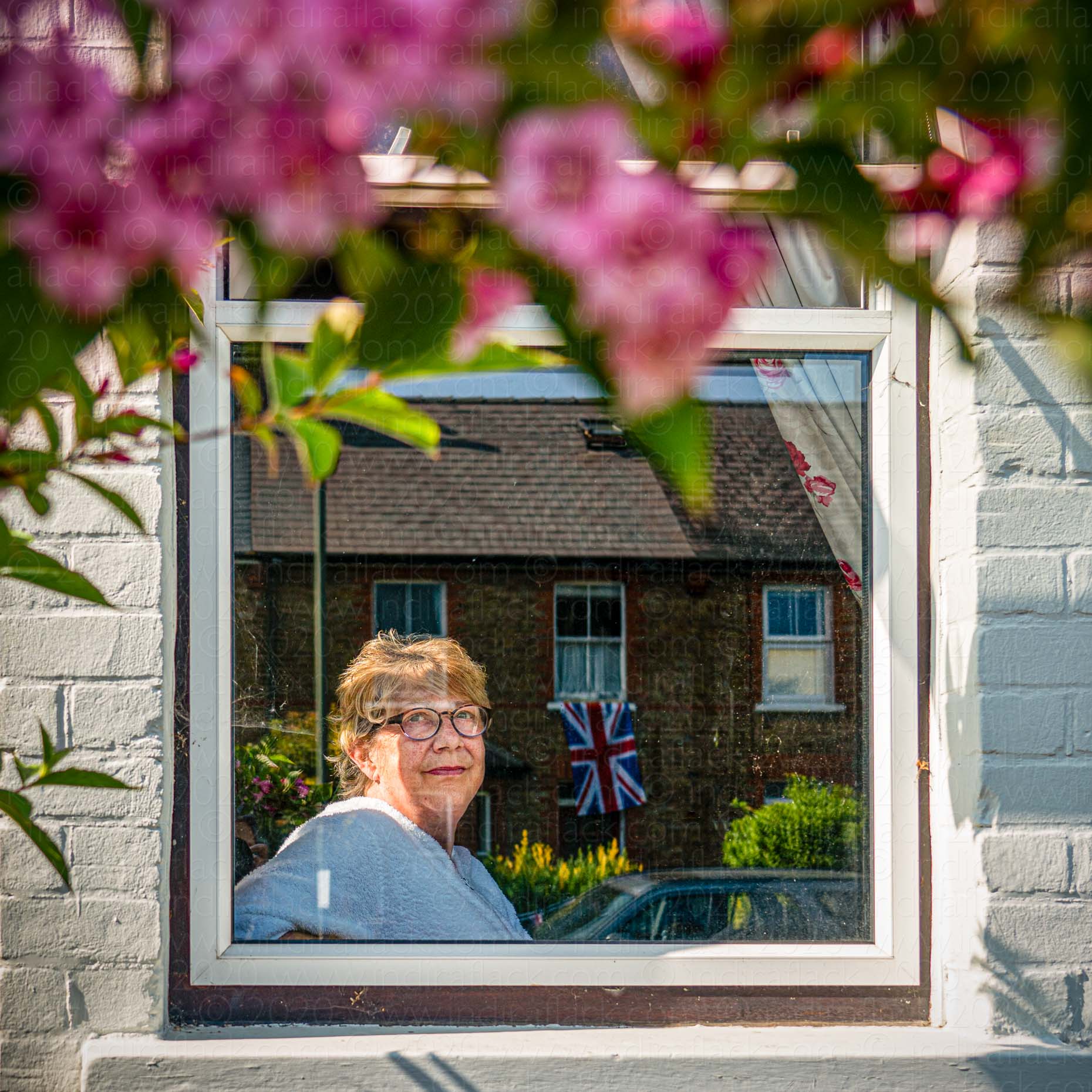 Janet neighbours in lockdown portrait taken by Indira Flack portrait photographer