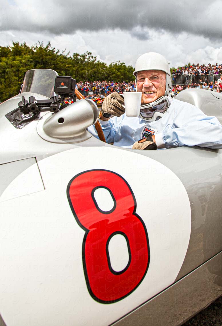 Sir Stirling Moss having a nice cuppa captured by Indira Flack Photography at Goodwood Festival of Speed