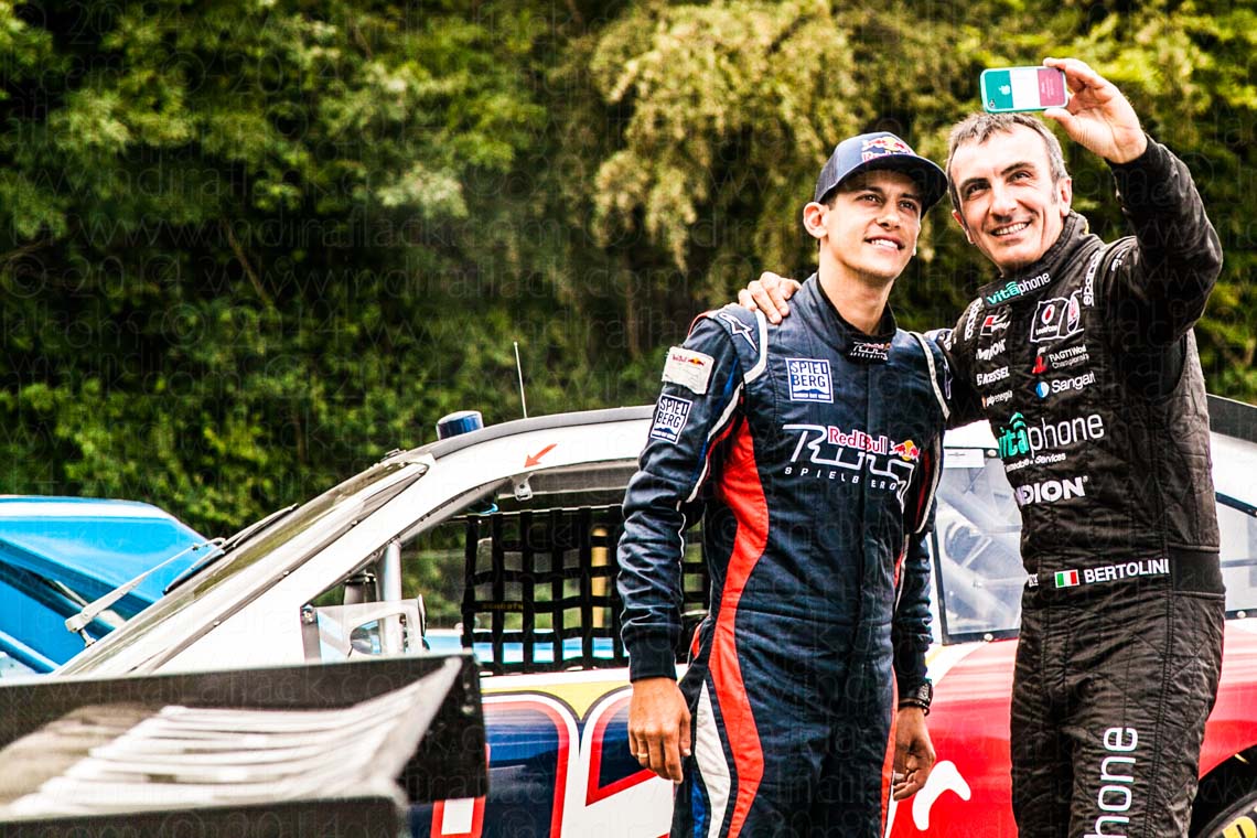 Patrick Friesacher & Andrea Bertolini take a selfie captured by Indira Flack Photography at Goodwood Festival of Speed