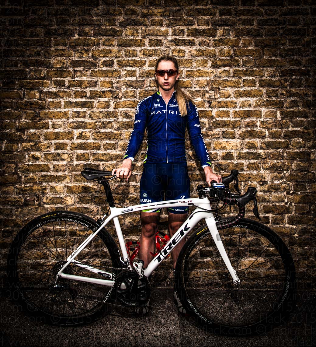 Laura Kenny portrait by Indira Flack for Matrix Pro Cycling